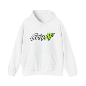 CrispAF Logo Hoodie | White Pullover Sweatshirt