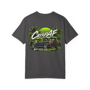 CrispAF Surf Van T-Shirt | Retro Palm Trees Neon Car Graphic